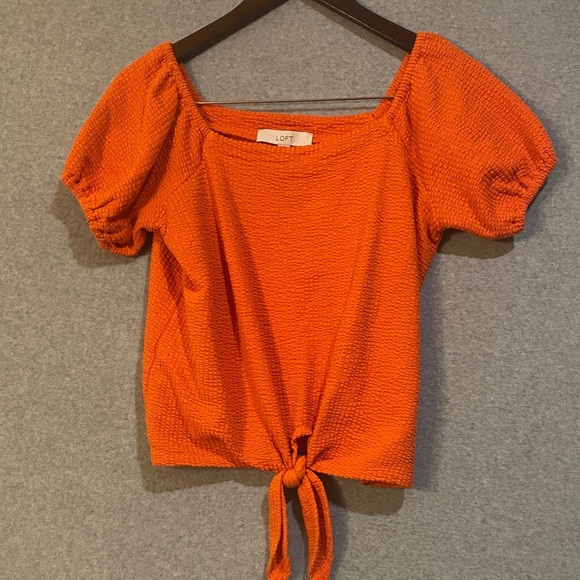 LOFT Vibrant Orange Blouse:Taylor Swift new favorite color. - Picture 1 of 7